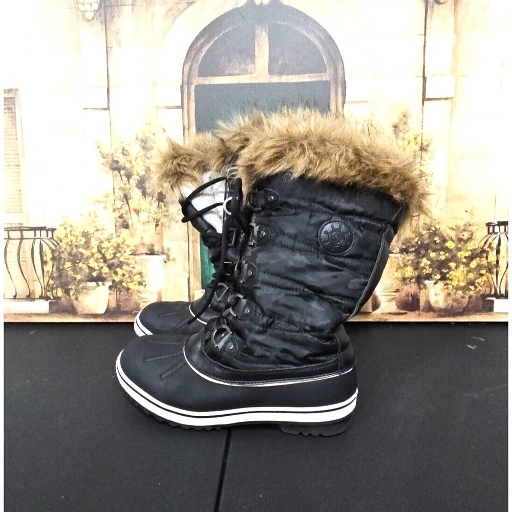 Globalwin Winter Snow‎ Boots Black Waterproof Womens Size 9 W1837-1
